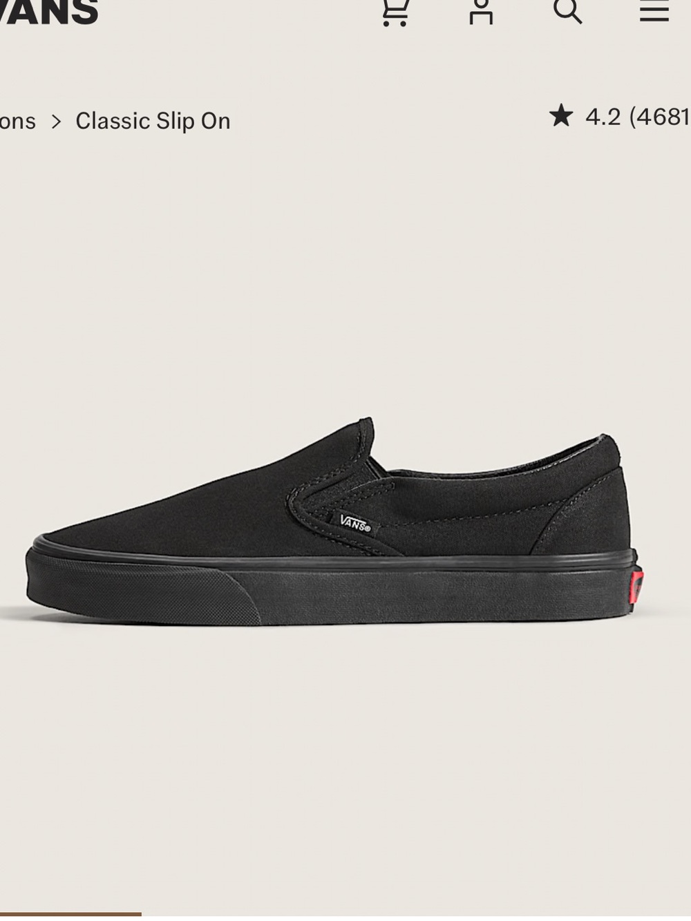Vans Classic Slip-On ALL Black Slip-On Sneakers
